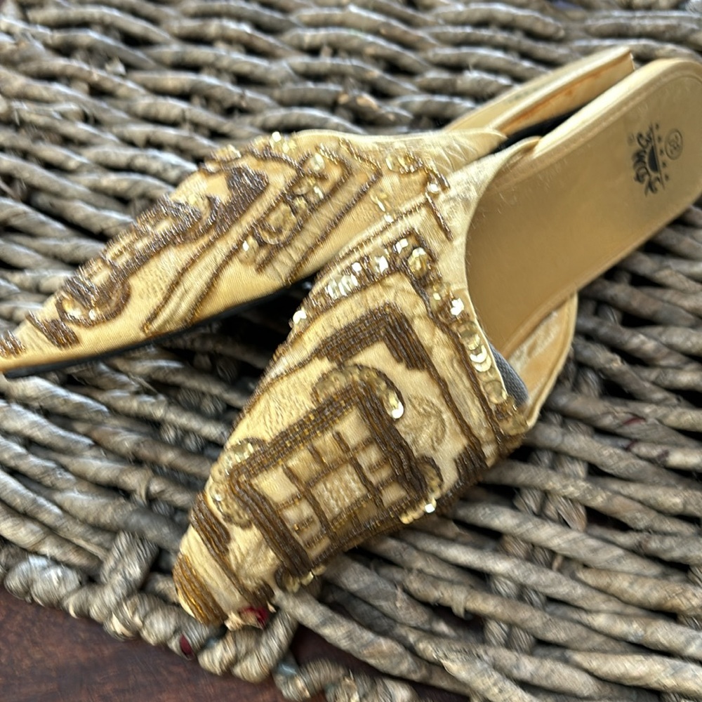 GOLD - I dream of Genie slippers- indoor outdoor Sexy….